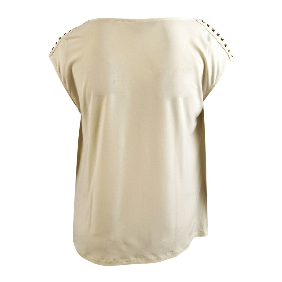 Lauren Ralph Lauren Women's Plus Jersey Cowl Neck Top (3X, Winter Cream)
