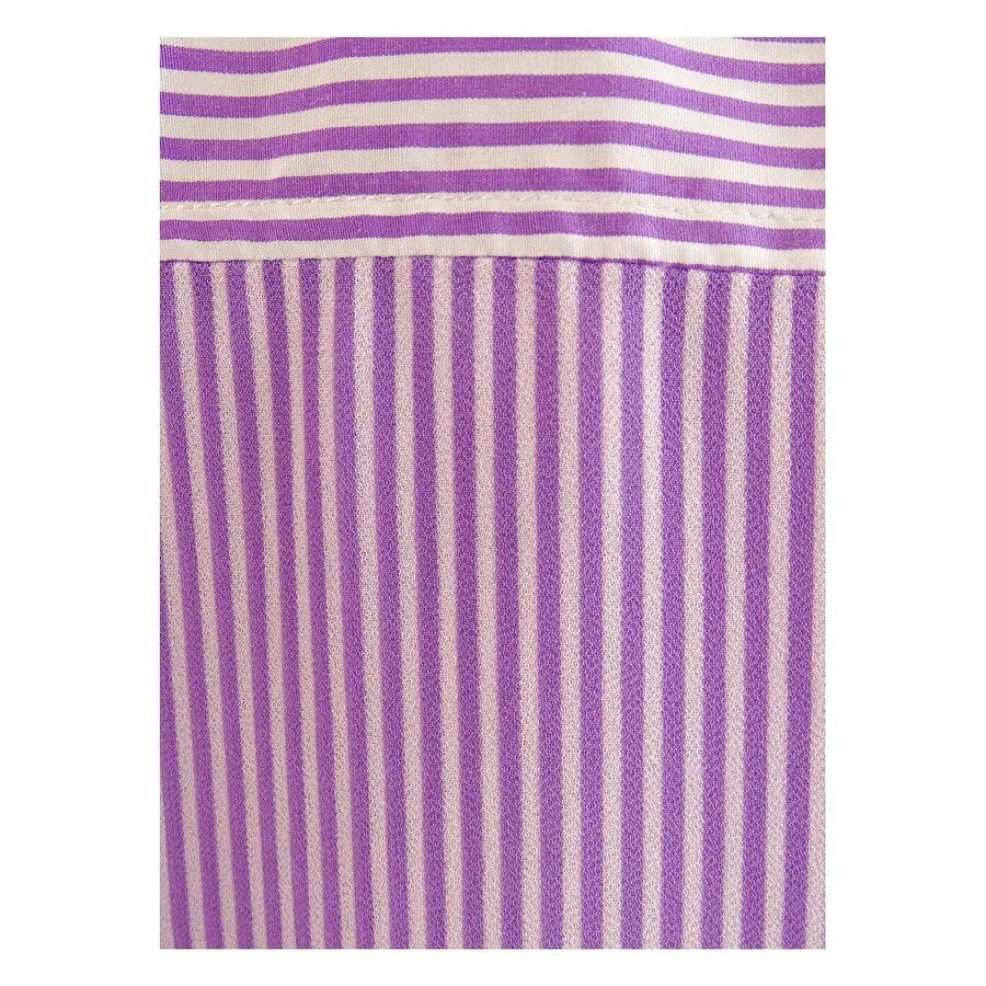 Lauren Ralph Lauren Women's Striped Broadcloth Shirt (M, Purple White)