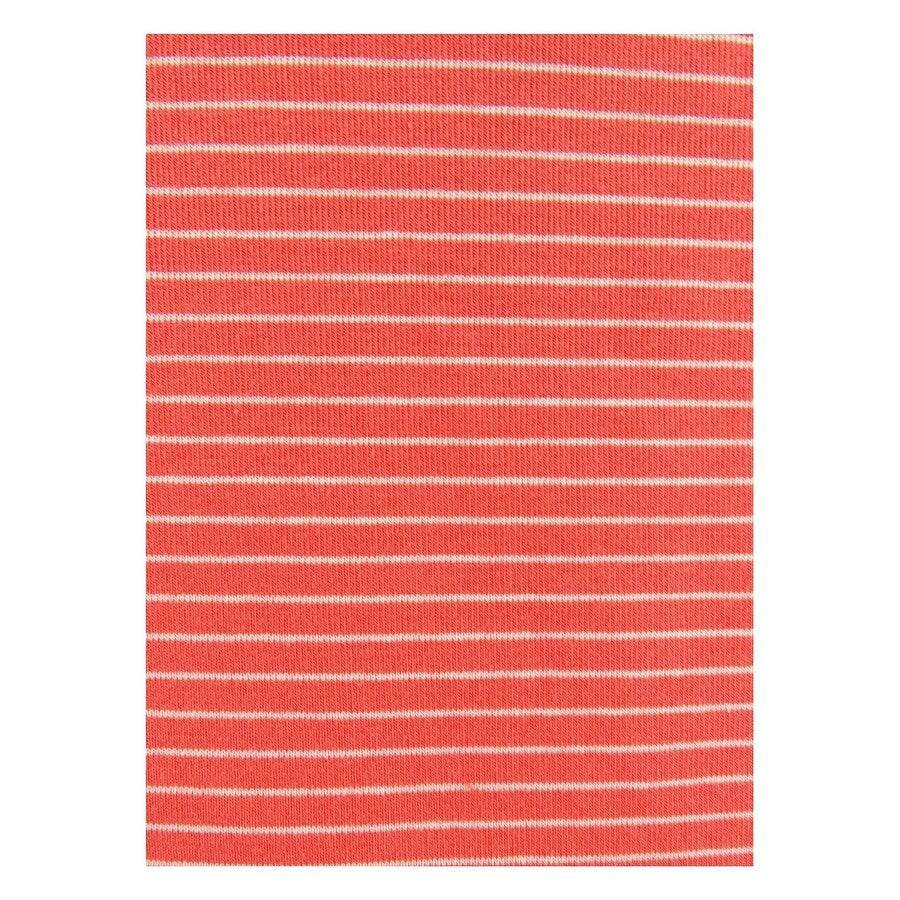 Lauren Ralph Lauren Women's Striped Stretch Cotton T-Shirt (XL, Orange/Cream)