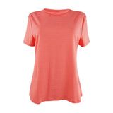 Lauren Ralph Lauren Women's Striped Stretch Cotton T-Shirt (XL, Orange/Cream)