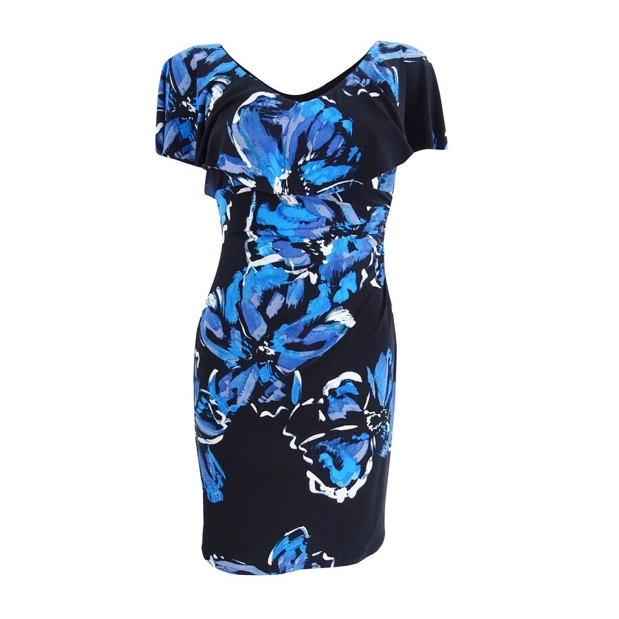 Lauren by Ralph Lauren Women's Ruffled Overlay Sheath Dress
