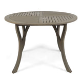 Laurent Outdoor 5 Piece Acacia Wood and Wicker Dining Set by Christopher Knight Home