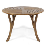 Laurent Outdoor 5 Piece Acacia Wood and Wicker Dining Set by Christopher Knight Home