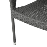 Laurent Outdoor 5 Piece Acacia Wood and Wicker Dining Set by Christopher Knight Home