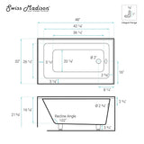 Lausanne 48" X 32" Right-Hand Drain Alcove Bathtub With Apron In Bisque - 32x48 Right