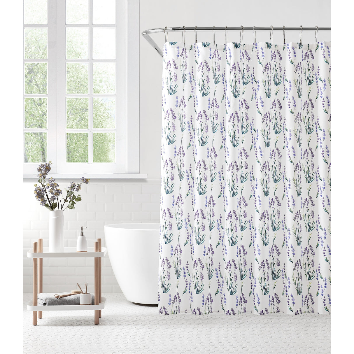Lavender Design Shower Curtain