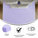 Lavender Infused Memory Foam Mattress Topper with Ventilated Design - Purple