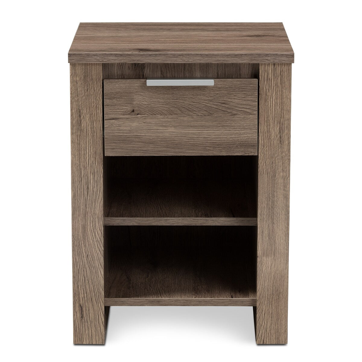 Laverne Modern and Contemporary Oak Brown Finished 1-Drawer Nightstand
