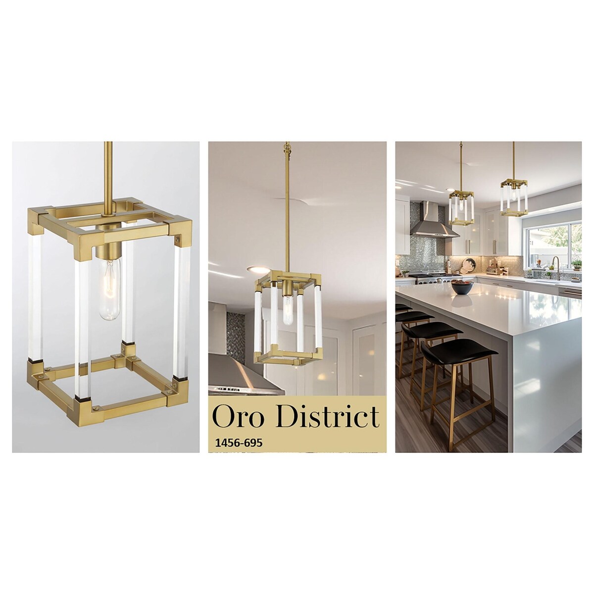 Lavery Oro District Soft Brass With Acrylic 1 Light Pendant