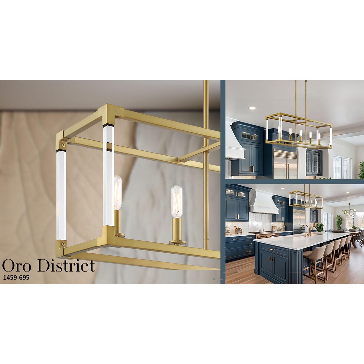 Lavery Oro District Soft Brass With Acrylic 1 Light Pendant