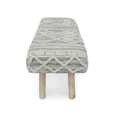 Laveta Handmade Boho Wool and Cotton Bench by Christopher Knight Home