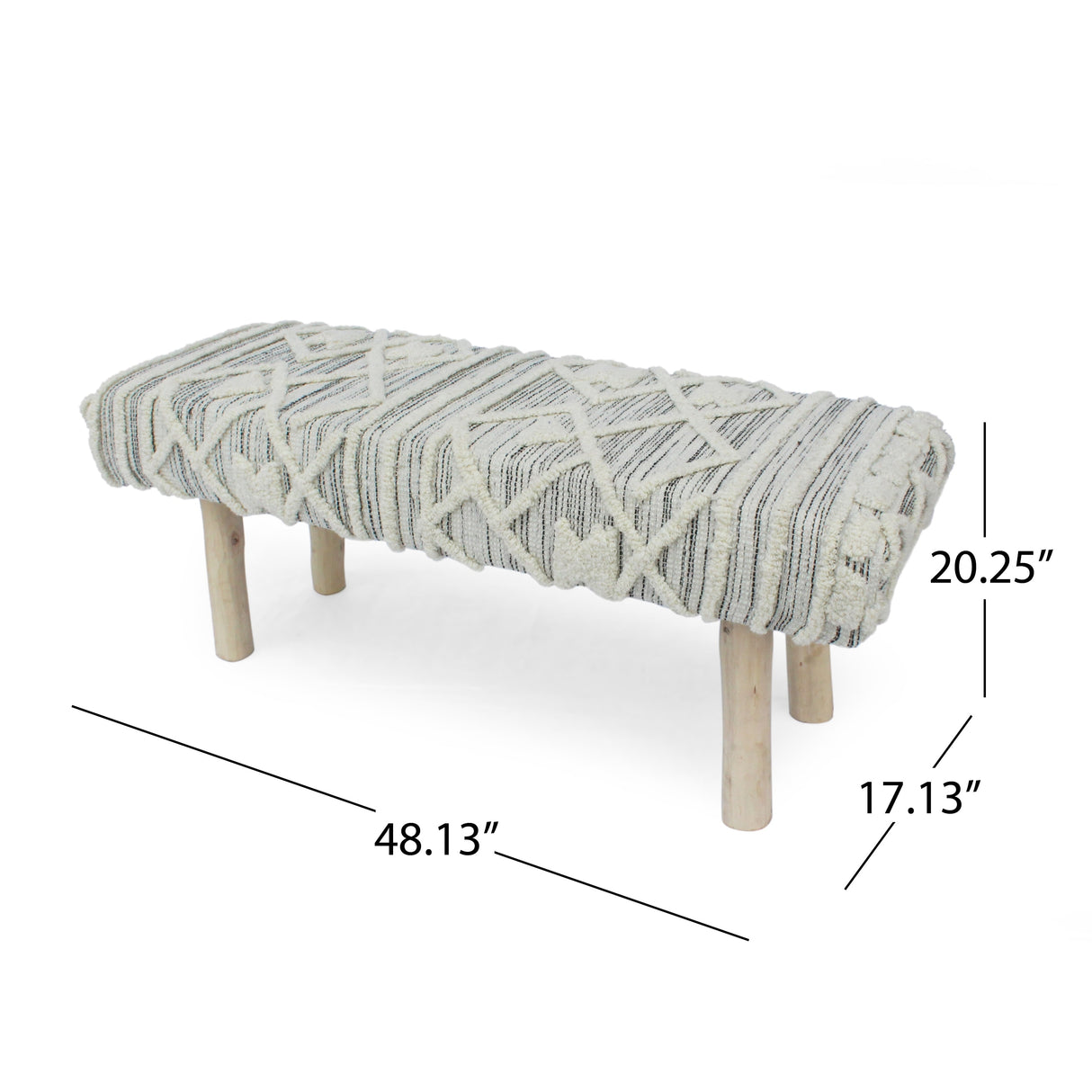 Laveta Handmade Boho Wool and Cotton Bench by Christopher Knight Home