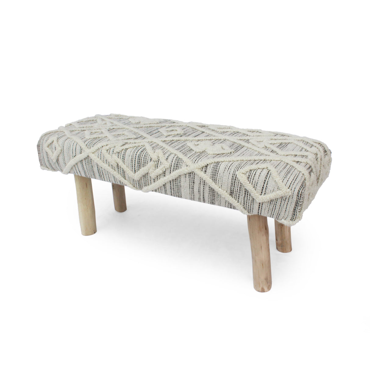 Laveta Handmade Boho Wool and Cotton Bench by Christopher Knight Home