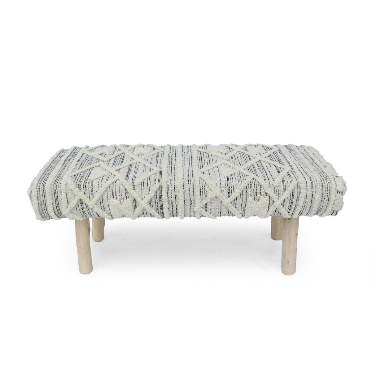 Laveta Handmade Boho Wool and Cotton Bench by Christopher Knight Home