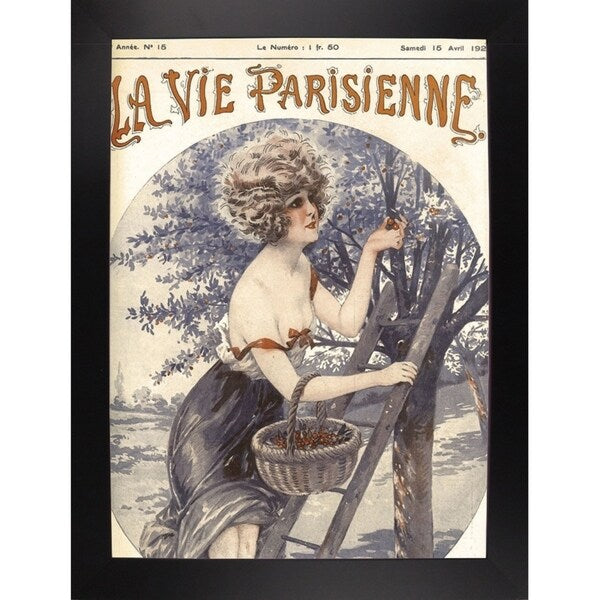 Lavie Parisenne Cherry Picking-VINAPP116914 Print 17"x12.25" by Vintage Apple Collection