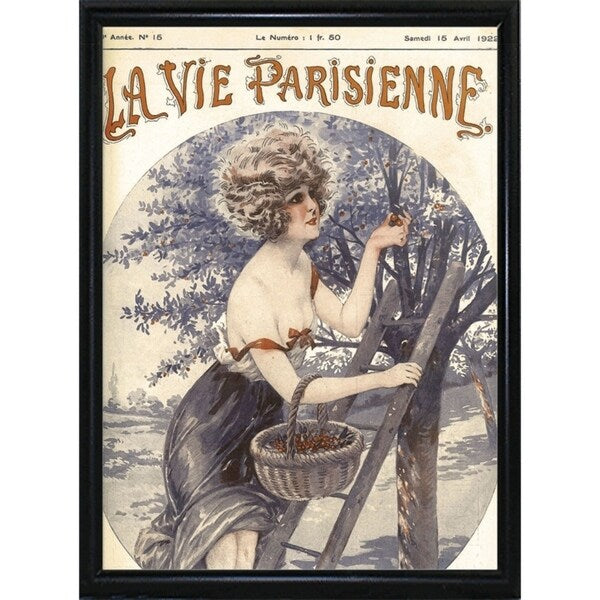 Lavie Parisenne Cherry Picking-VINAPP116914 Print 17"x12.25" by Vintage Apple Collection