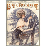 Lavie Parisenne Cherry Picking-VINAPP116914 Print 17"x12.25" by Vintage Apple Collection
