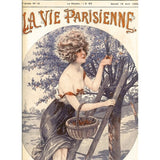 Lavie Parisenne Cherry Picking-VINAPP116914 Print 17"x12.25" by Vintage Apple Collection