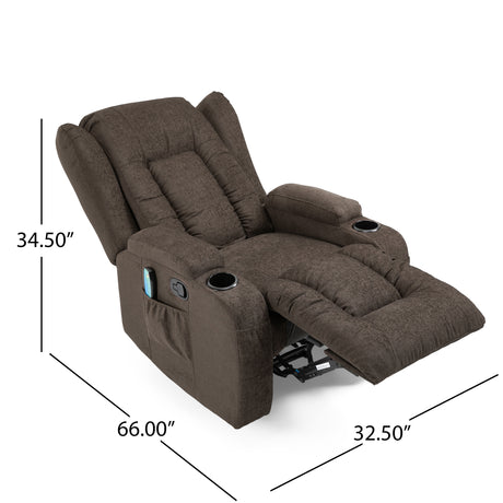 Lavonia Indoor Pillow Tufted Massage Recliner by Christopher Knight Home