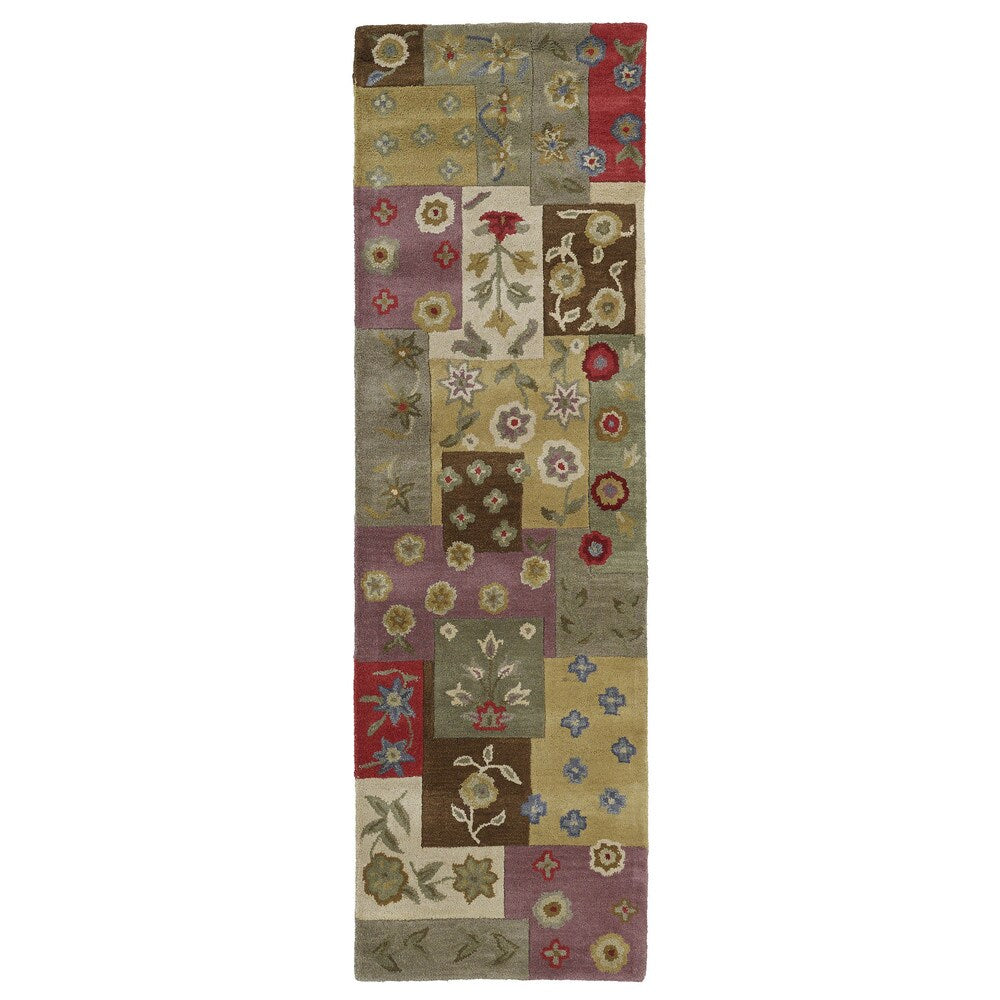 Lawrence Multi Patchwork Hand-Tufted Wool Rug (2'3 x 7'6) - 2'3" x 7'6"