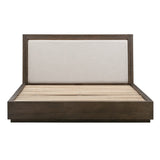 Lawson Linen Upholstered Wood Platform Bed in Big Bear Brown