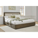 Lawson Linen Upholstered Wood Platform Bed in Big Bear Brown