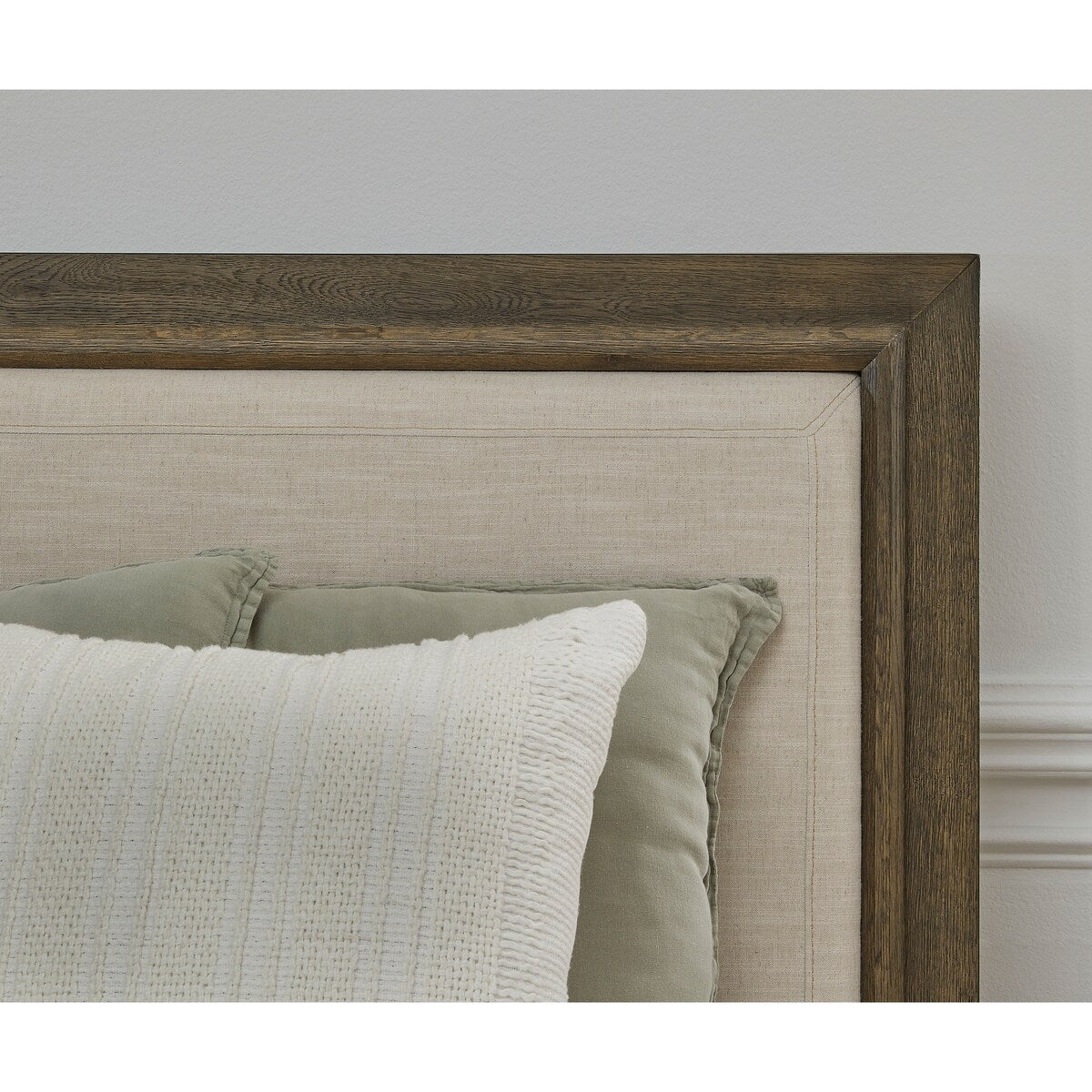 Lawson Linen Upholstered Wood Platform Bed in Big Bear Brown