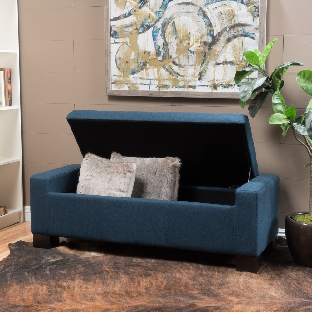 Christopher Knight Home Lawton Fabric Storage Ottoman Bench
