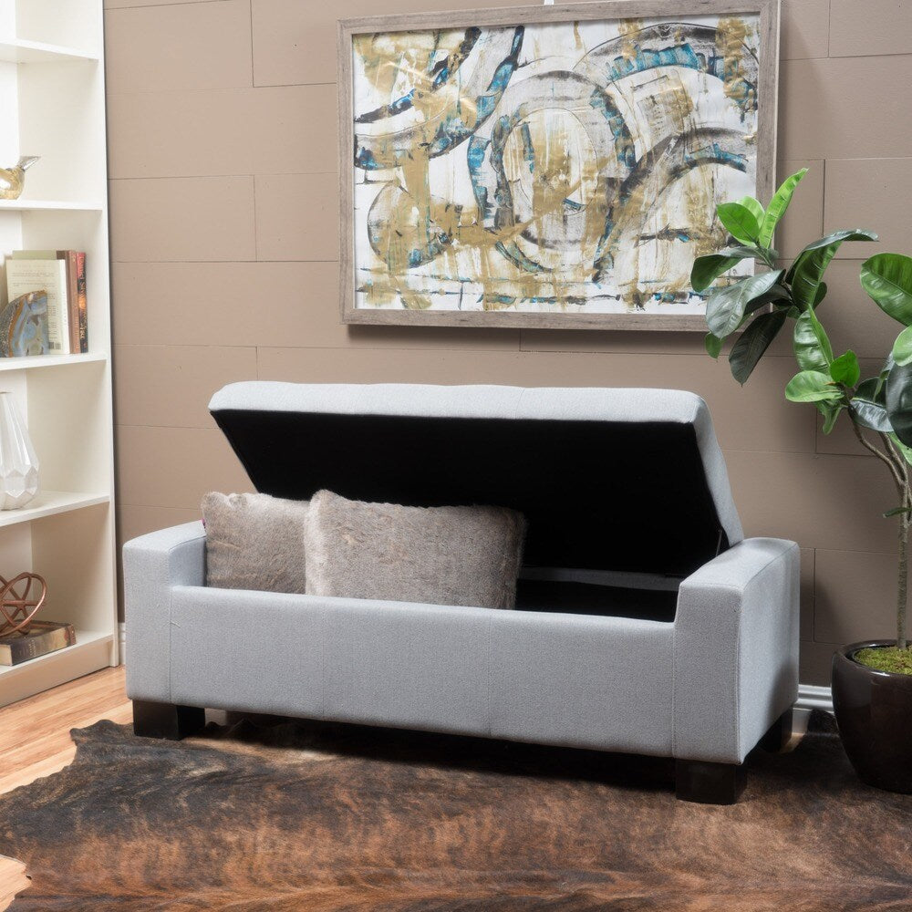 Christopher Knight Home Lawton Fabric Storage Ottoman Bench