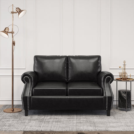 Lawton Faux Leather Loveseat with Nailhead Trim by Christopher Knight Home
