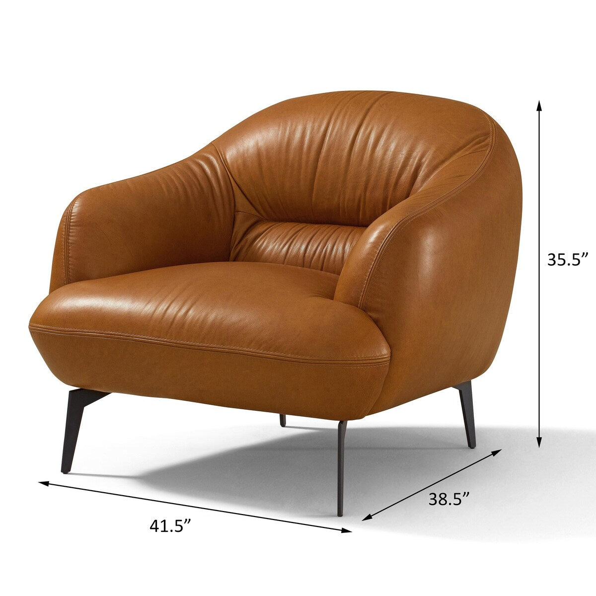 Layla Chair with Sloped Arm and Metal Leg