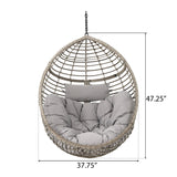 Layla Outdoor Hanging Wicker Basket Chair by Christopher Knight Home - 400 lb limit