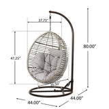 Layla Outdoor Hanging Wicker Basket Chair by Christopher Knight Home - 400 lb limit