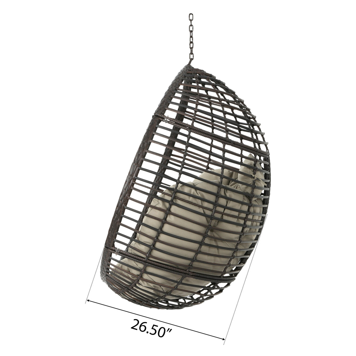 Layla Outdoor Hanging Wicker Basket Chair by Christopher Knight Home - 400 lb limit