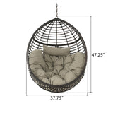 Layla Outdoor Hanging Wicker Basket Chair by Christopher Knight Home - 400 lb limit
