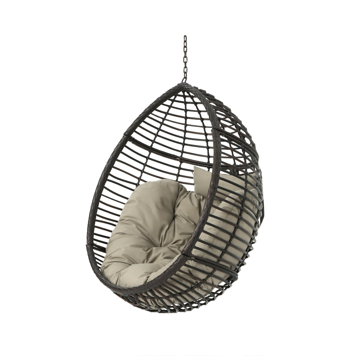 Layla Outdoor Hanging Wicker Basket Chair by Christopher Knight Home - 400 lb limit