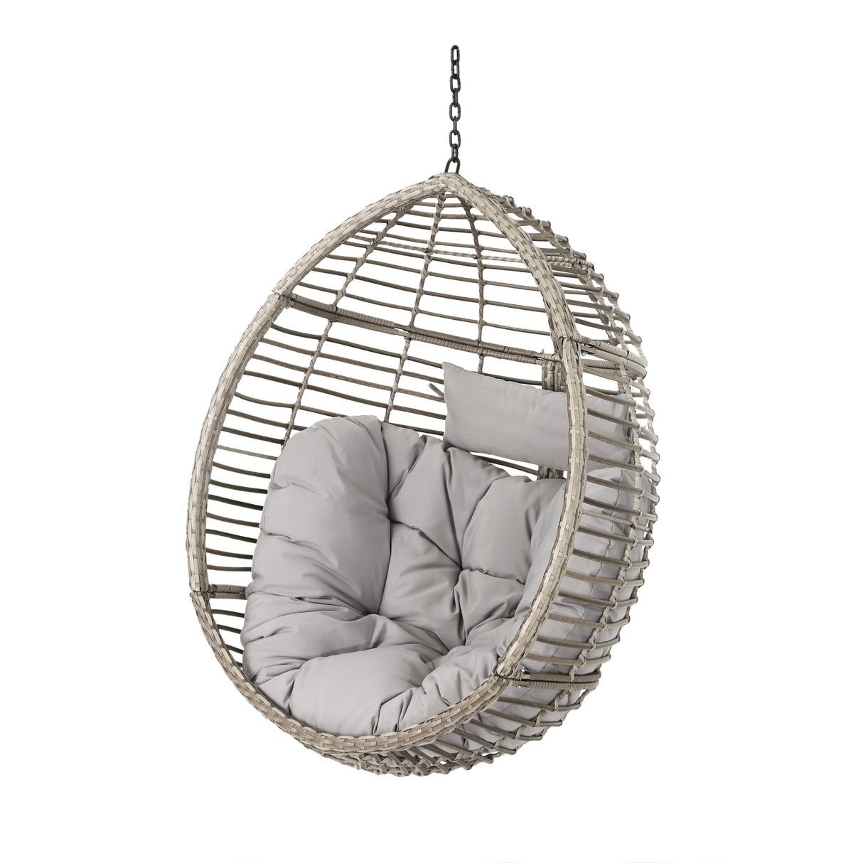 Layla Outdoor Hanging Wicker Basket Chair by Christopher Knight Home - 400 lb limit