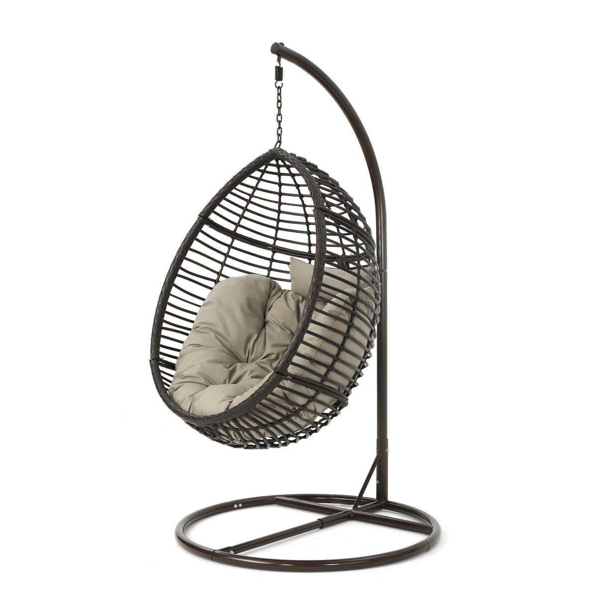 Layla Outdoor Hanging Wicker Basket Chair by Christopher Knight Home - 400 lb limit