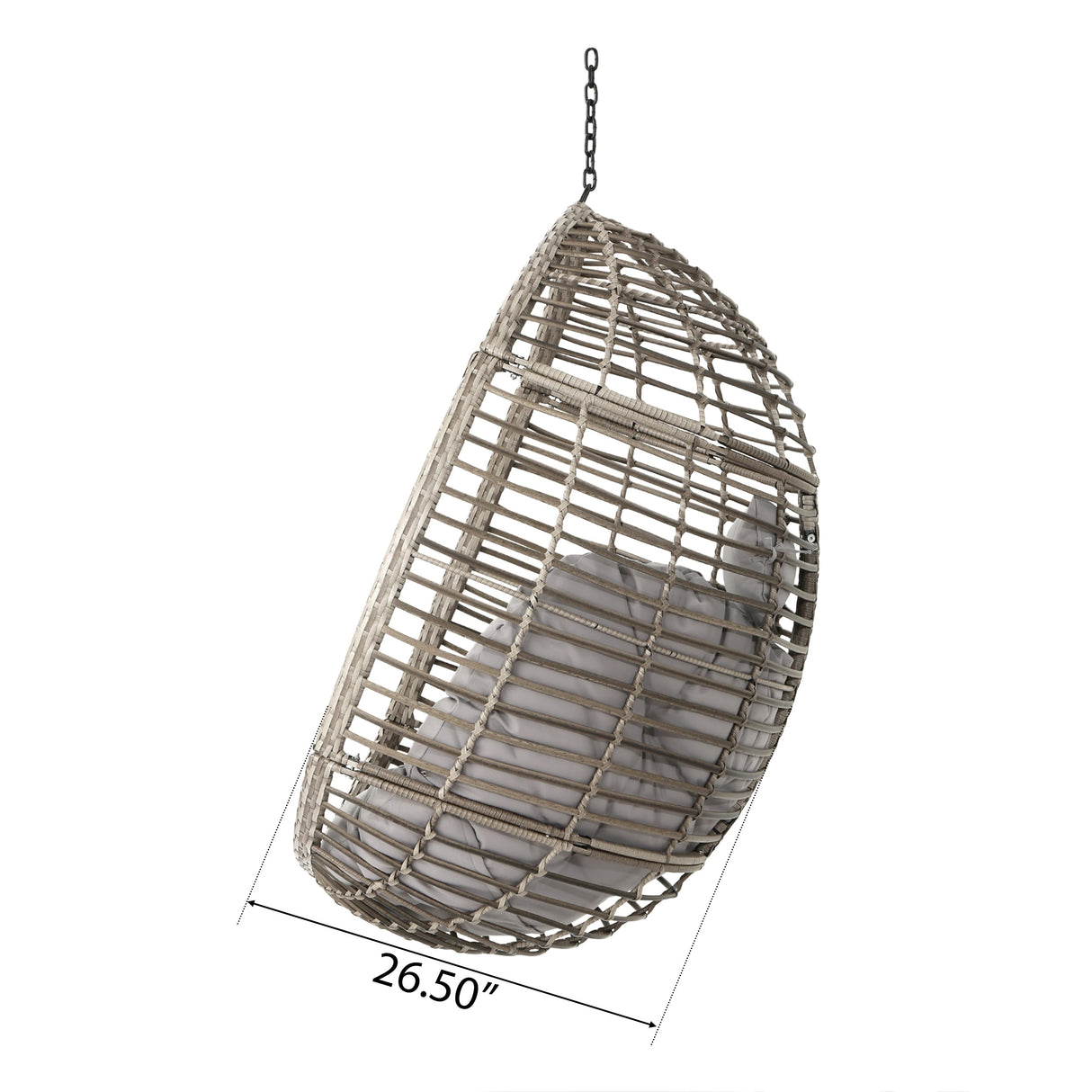 Layla Outdoor Hanging Wicker Basket Chair by Christopher Knight Home - 400 lb limit