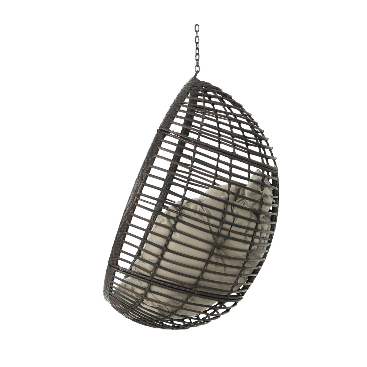 Layla Outdoor Hanging Wicker Basket Chair by Christopher Knight Home - 400 lb limit