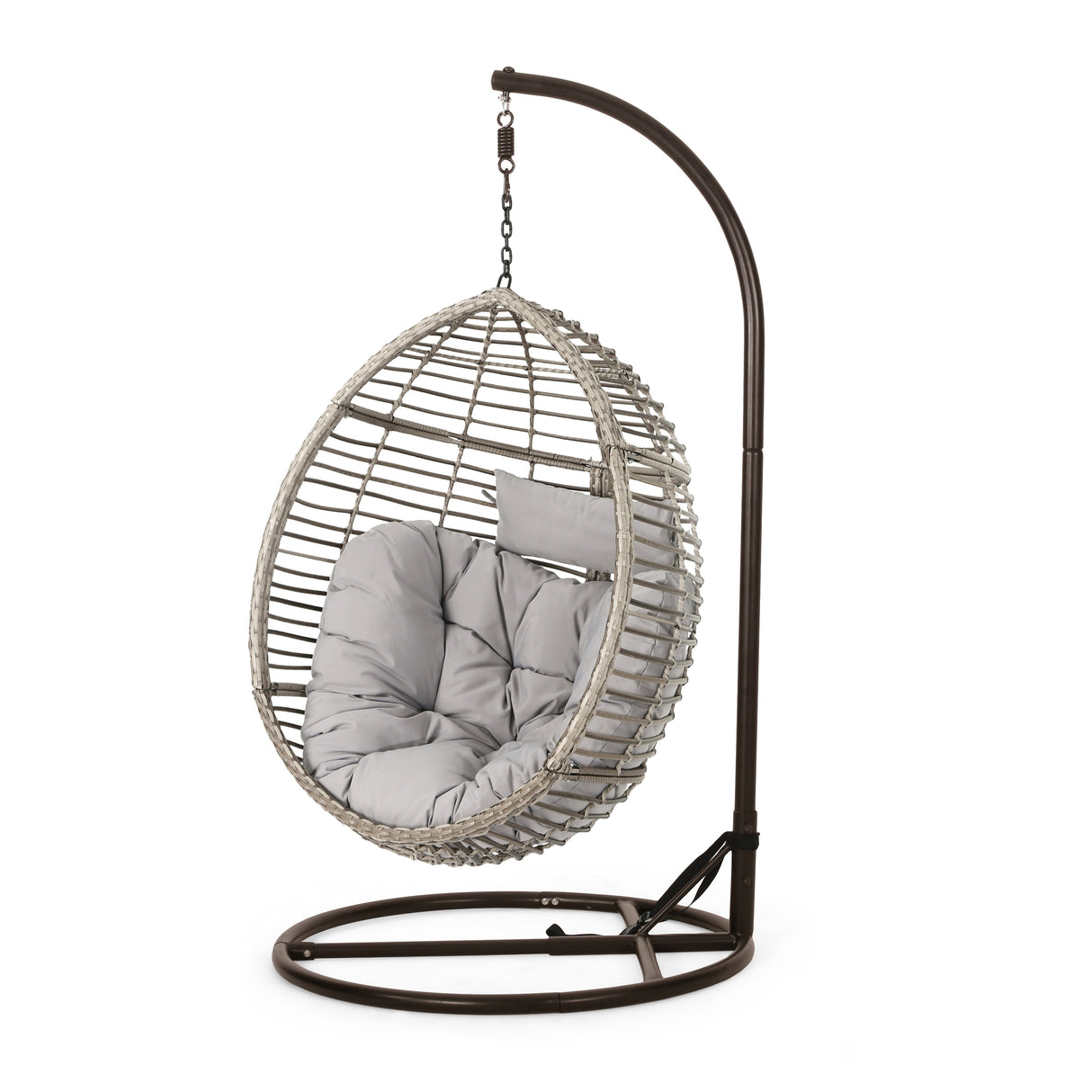 Layla Outdoor Hanging Wicker Basket Chair by Christopher Knight Home - 400 lb limit