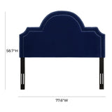 Laylah King Headboard in Pebbled Velvet