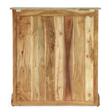 Laymon Modern Industrial Handcrafted Acacia Wood Live Edge Cabinet with Sliding Door by Christopher Knight Home
