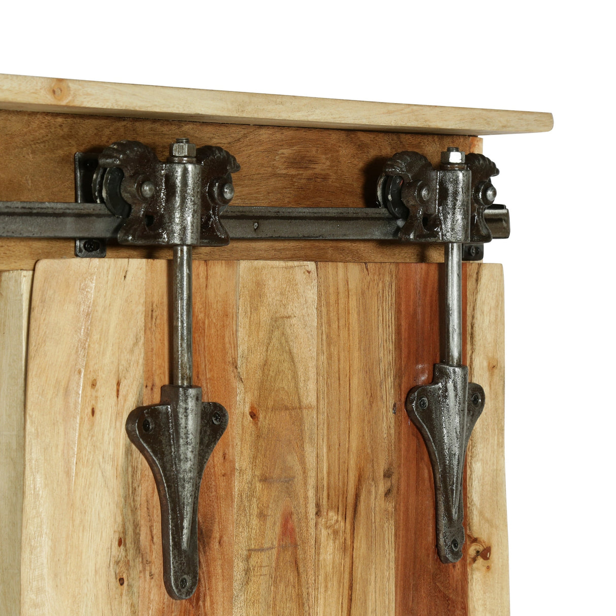 Laymon Modern Industrial Handcrafted Acacia Wood Live Edge Cabinet with Sliding Door by Christopher Knight Home