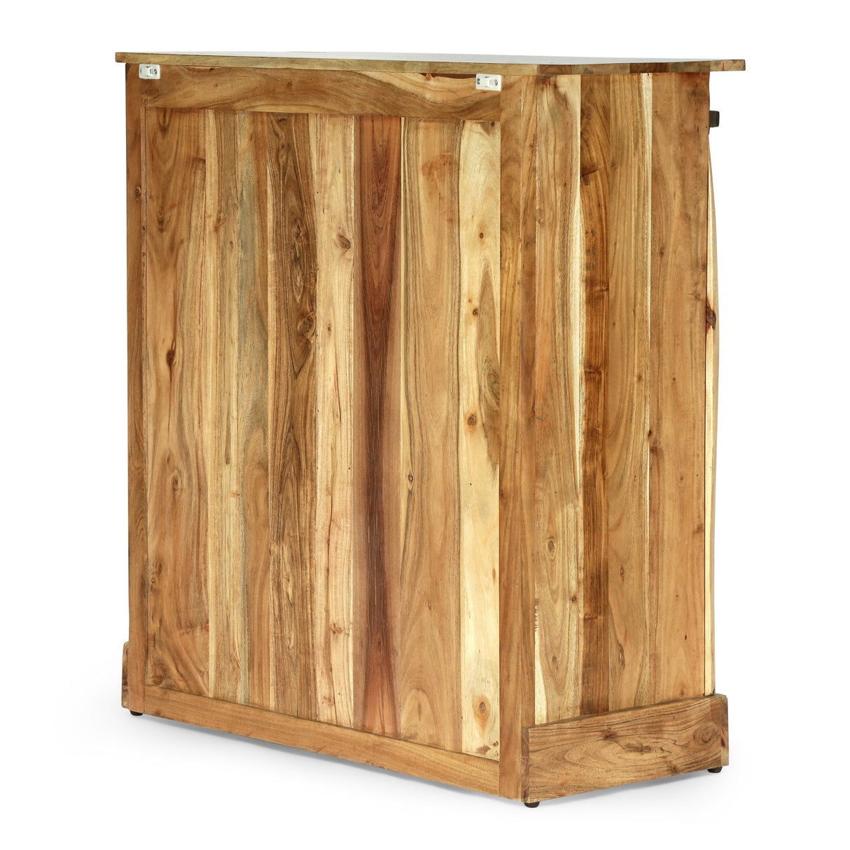 Laymon Modern Industrial Handcrafted Acacia Wood Live Edge Cabinet with Sliding Door by Christopher Knight Home