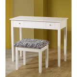 Layne White and Zebra 2-piece Vanity Set with Flip-top Mirror