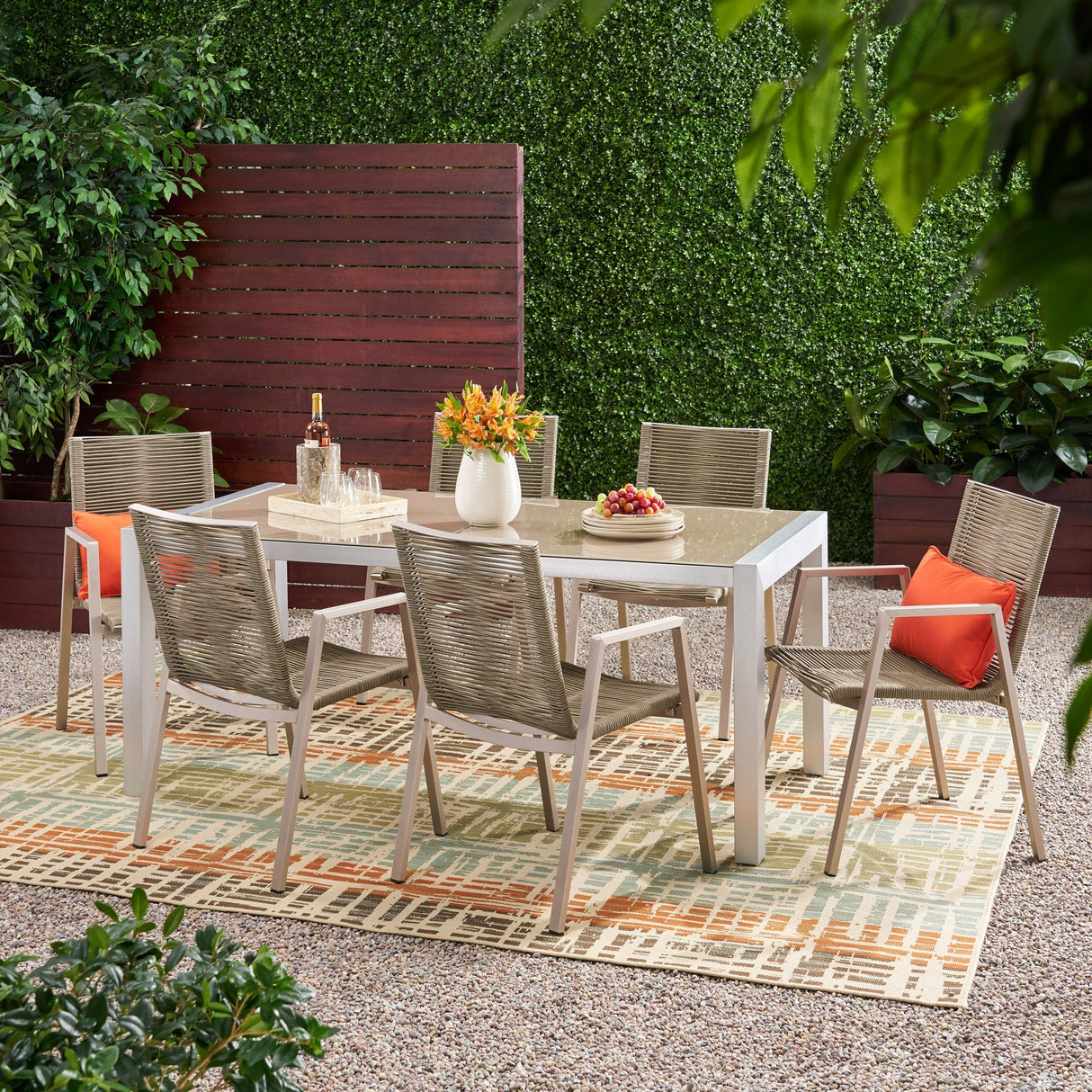 Lazuli Aluminum Outdoor 7-piece Dining Set by Christopher Knight Home