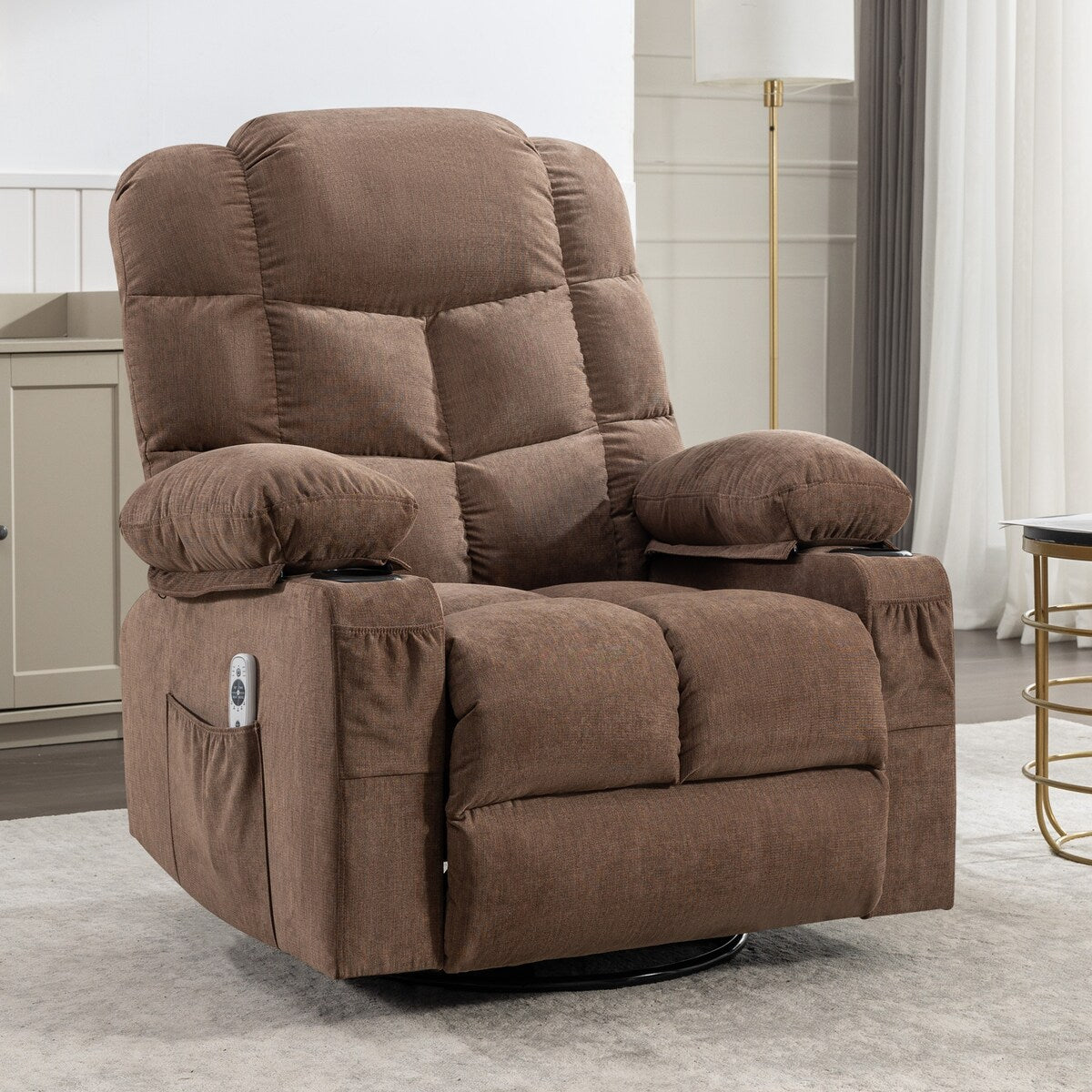 Rocker recliner chair with cup holder hotsell