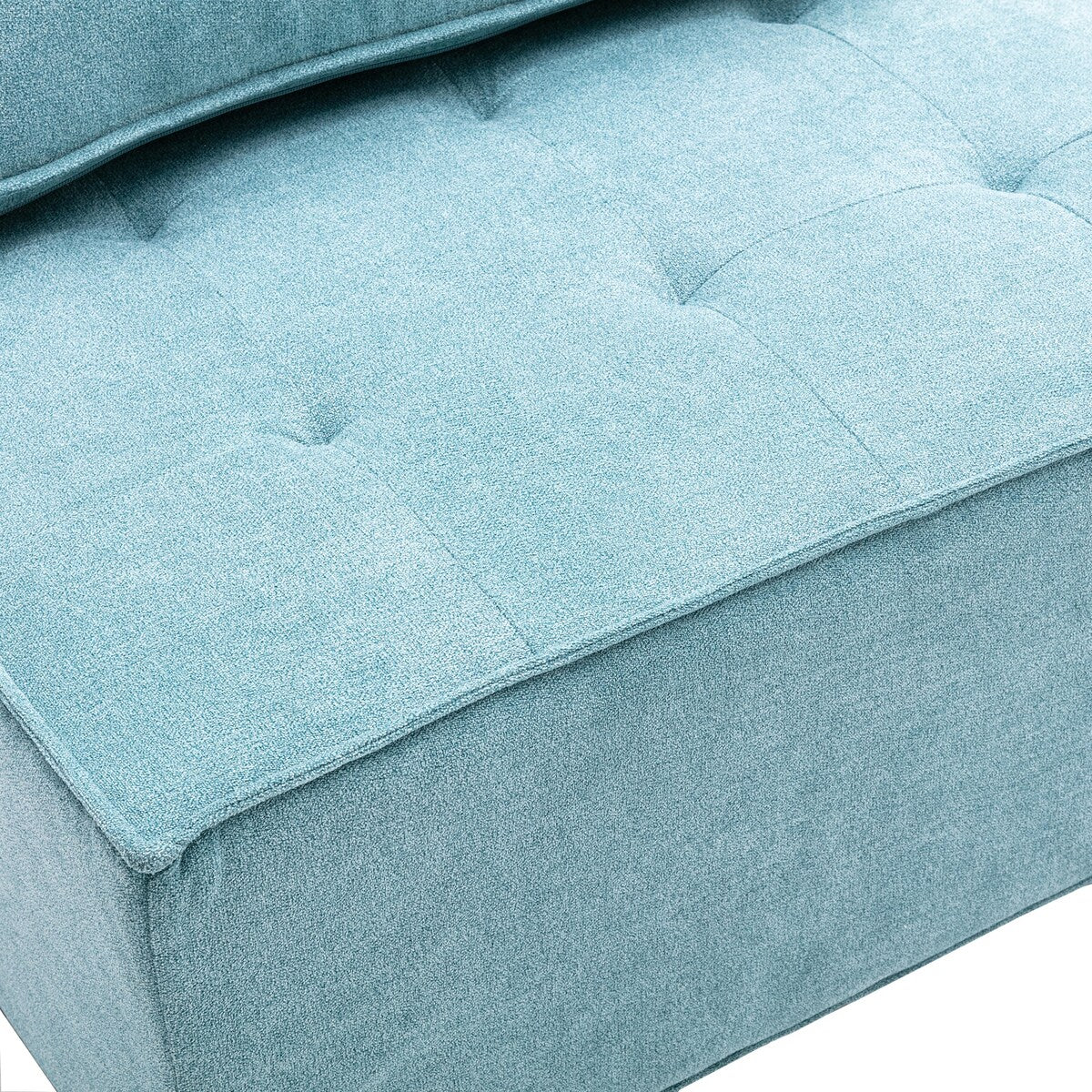 Lazy Chair Ottoman with Pillow and Solid Wood Frame,Mint Green