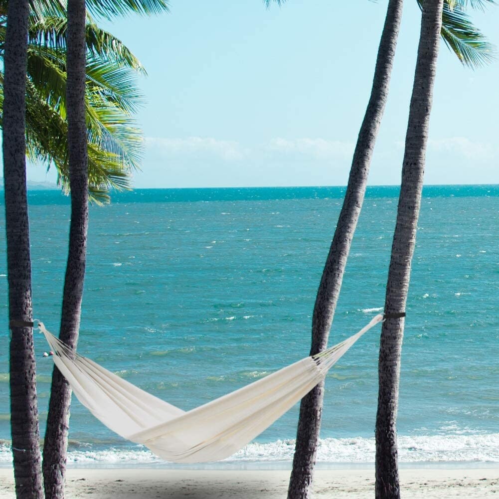 Lazy Daze Hammocks Brazilian Double Hammock Portable Canvas Hammock with Carry Bag, Porch, Balcony, Outdoor and Indoor Use